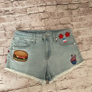 Mossimo Rare Miss Independence detailed high-rise denim shorts size 6/28